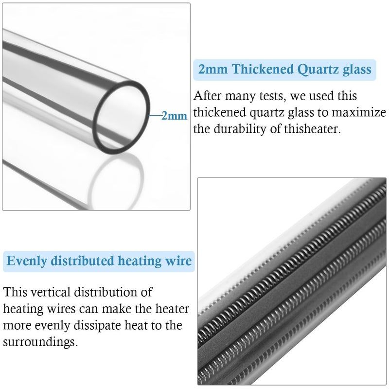 HITOP 25W 50W 100W 200W 300W Adjustable Aquarium Heater, Submersible Fish Tank Heater Thermostat with Suction Cups (100W-grey) - Image 5